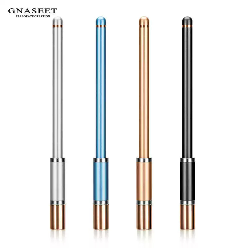 GNASEET Inkless Eternal Pen – Magnetic Fidget Cap, Metal Body | 148x7.5mm | Gold / Silver / Blue / Black