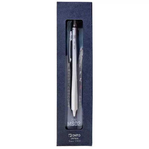 OHTO Japan MS02 3IN1 Multi Function Pen Silver