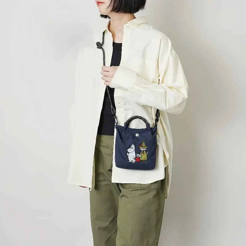Moomin Japanese Cartoon Embroidered Handbag White