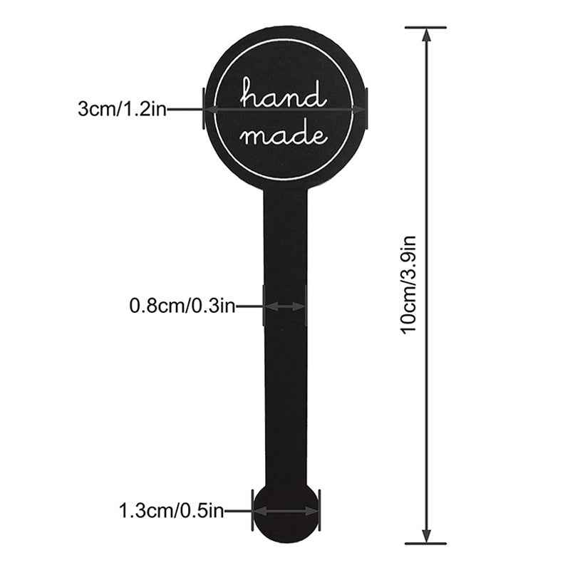 200pcs Hand Made Lollipop Sealing Sticker Black