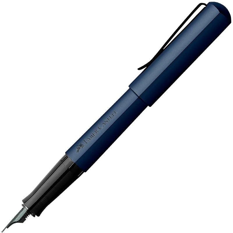 Faber Castell HEXO Fountain Pen, Blue/Black/Bronze/Silver White Blue