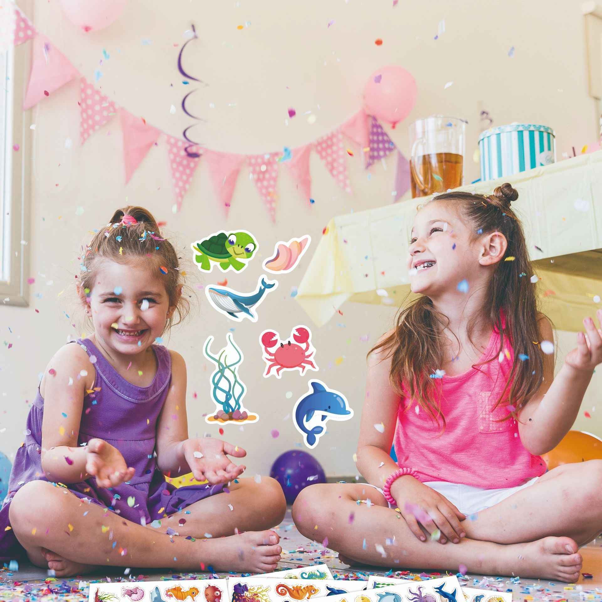 32 Sheets Ocean Sealife Animal Stickers for Kids