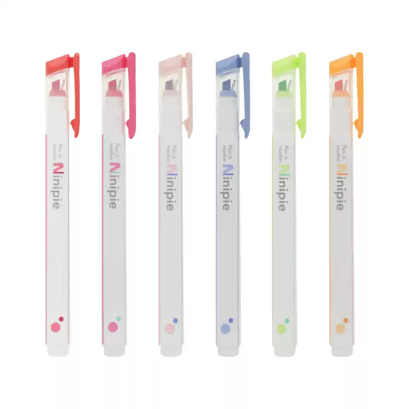 Sun-Star Ninipie Pen & Marker Highlighters 6 Color Set