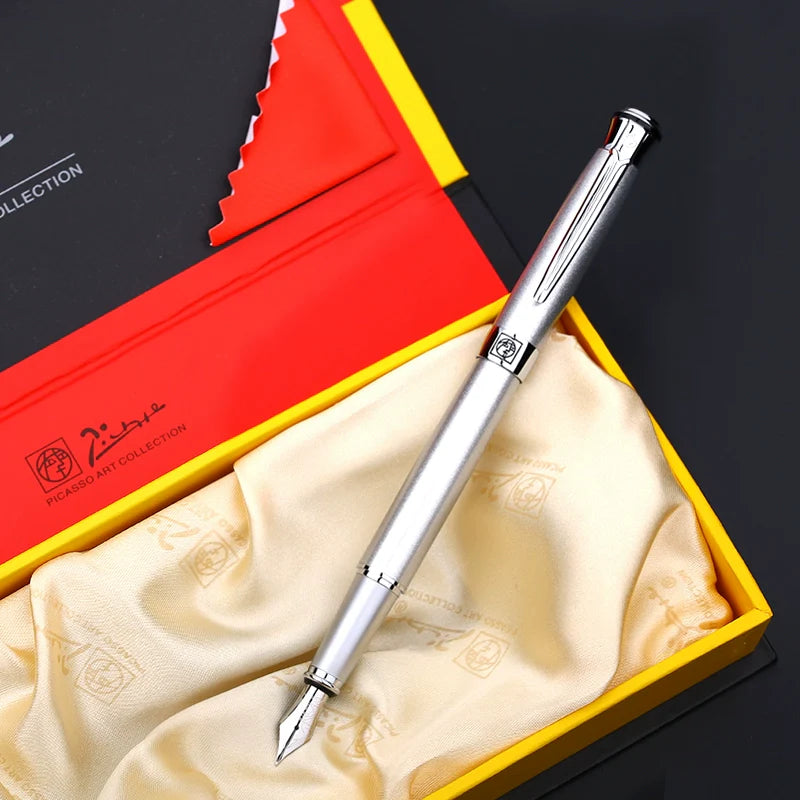 Picasso 903 Fountain Pen Fine Nib Sweden Flower King Silver
