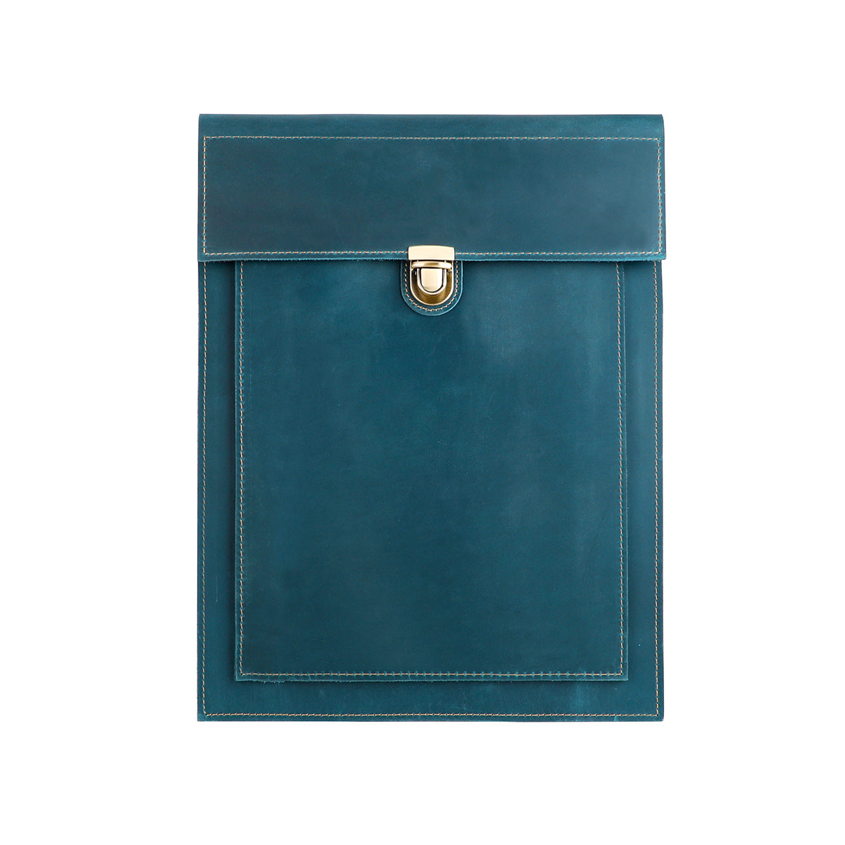 Genuine Leather Laptop Sleeve 13.3" with Clasp Closure Blue