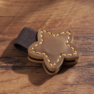 2pcs Star Magnetic Leather Bookmarks Clips Brown
