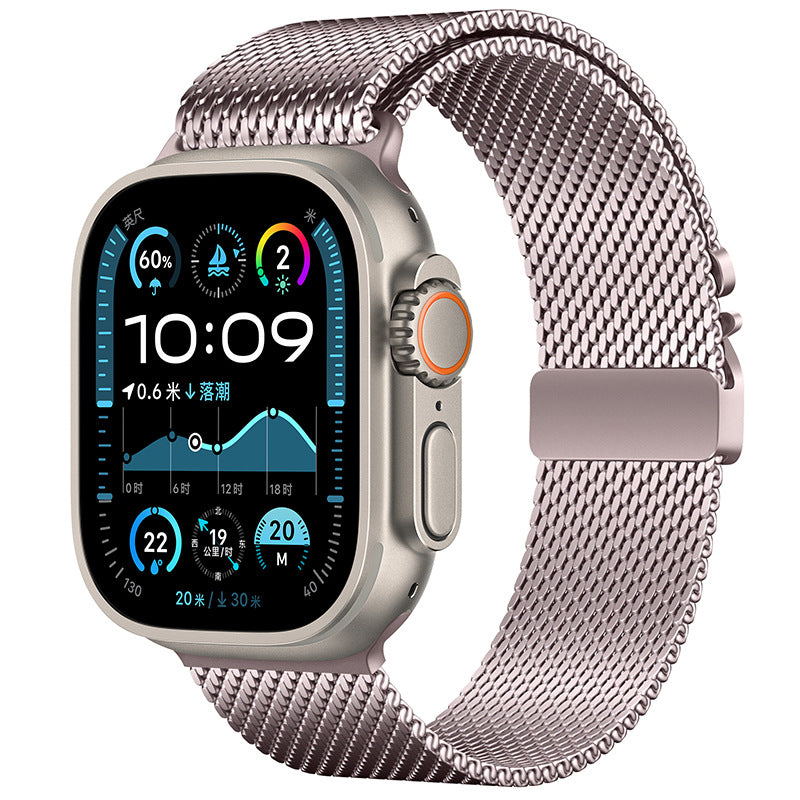 Apple Watch Stainless Steel Milanese Loop Band with Parachute Buckle
