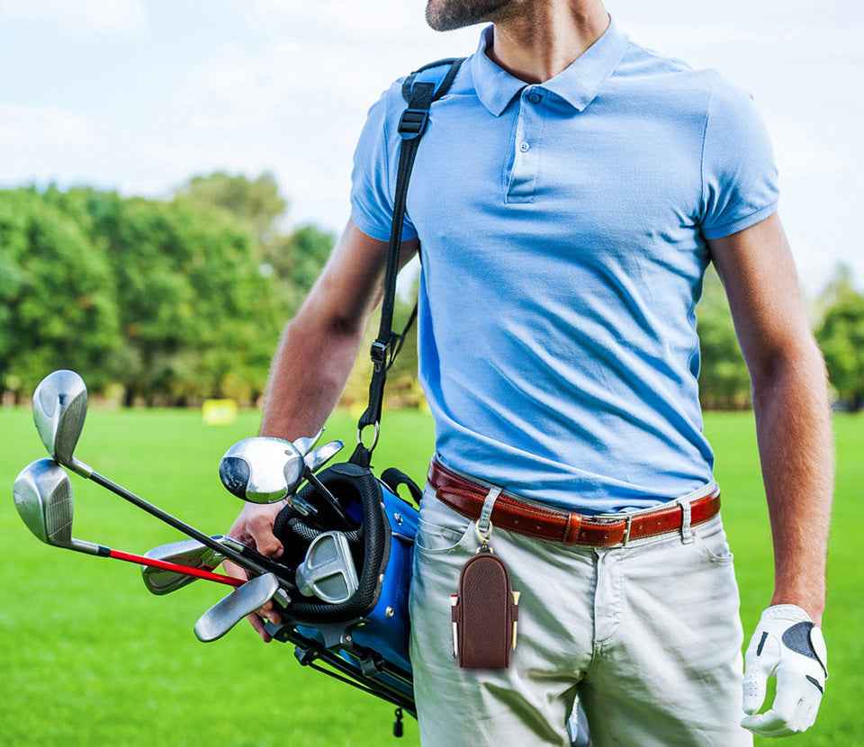 Contacts Family Golf Ball Holder – Leather Ball Protectors Pouch