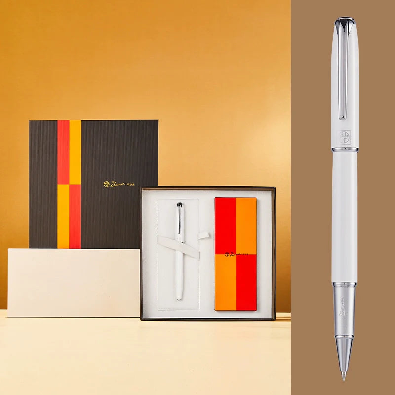 Pimio R16S Luxury Metal Ballpoint Pen Gift Set Silver White