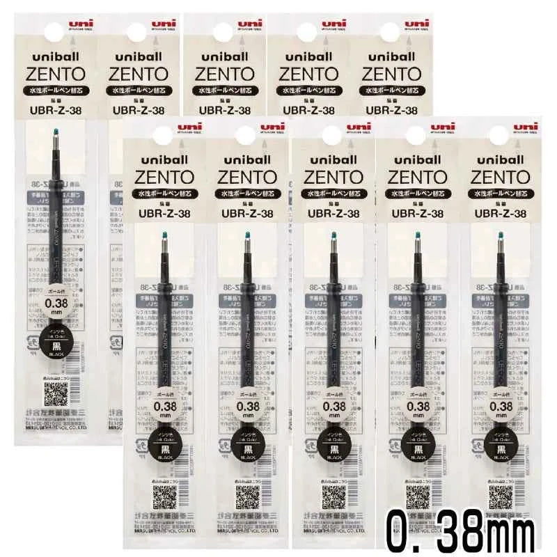 Uni-ball ZENTO UBR-Z-38 Gel Pen Refill 0.38mm Black/Blue 10 Pack Black