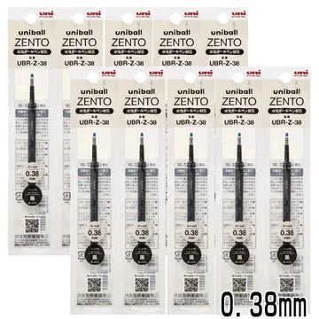 Uni-ball ZENTO UBR-Z-38 Gel Pen Refill 0.38mm Black/Blue 10 Pack Black