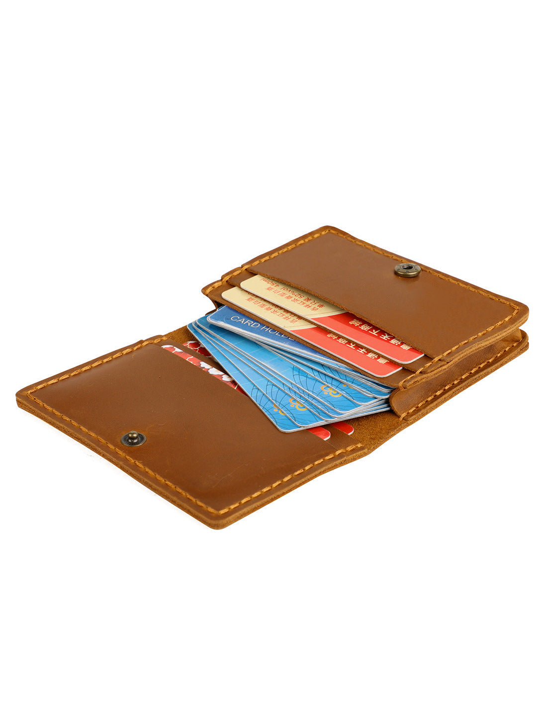 Handmade Crazy Horse Leather Card Holder Slim Wallet