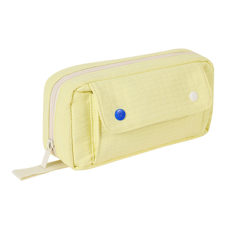 Large Capacity Multi-Layer Cute Pencil Case for Girls Lemon Yellow