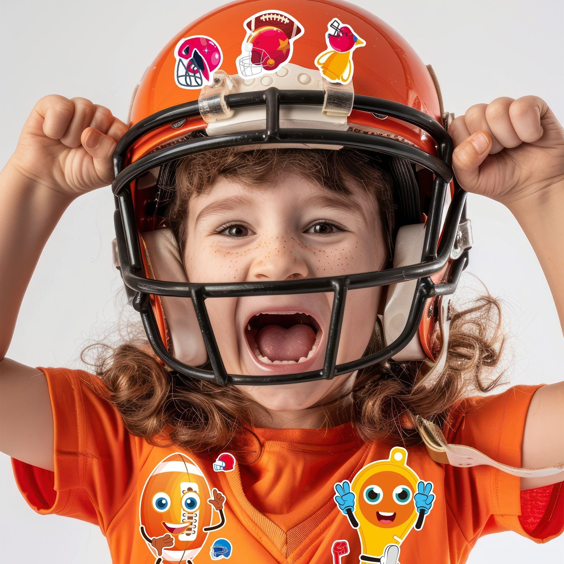 Make a Face Cartoon Rugby Stickers for Kids 24 Sheets
