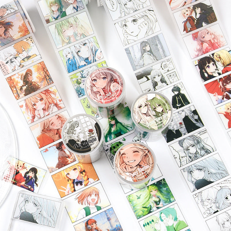 Peach Magic Anime Character Die-Cut Washi Tape Set 4 Rolls
