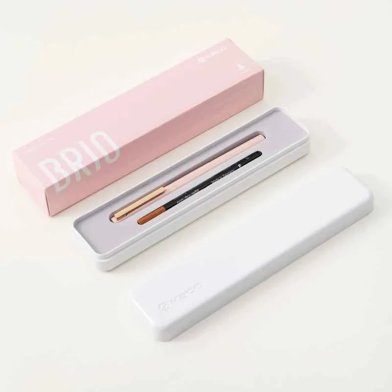KACO Brio Rollerball Pen 0.6mm Black Ink Brass Body Pink
