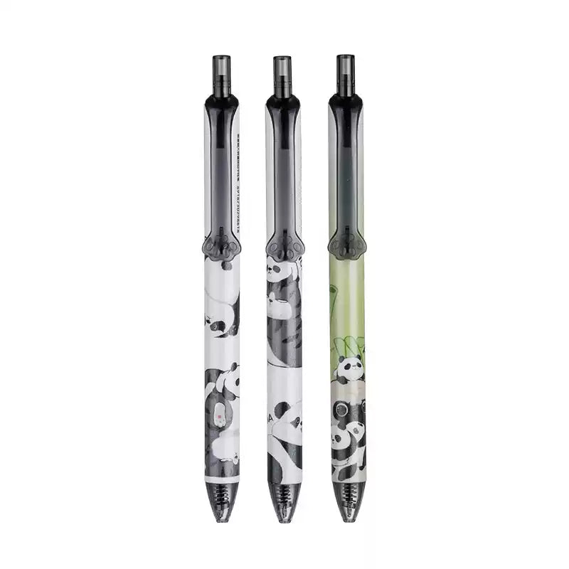 Comix Cat & Bear Gel Pens – 6-Pack 0.5mm Black Ink for School Writing