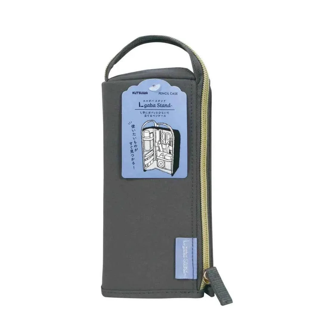 KUTSUWA Pen Case L gaba Stand Desktop Organizer Bag Dark Grey