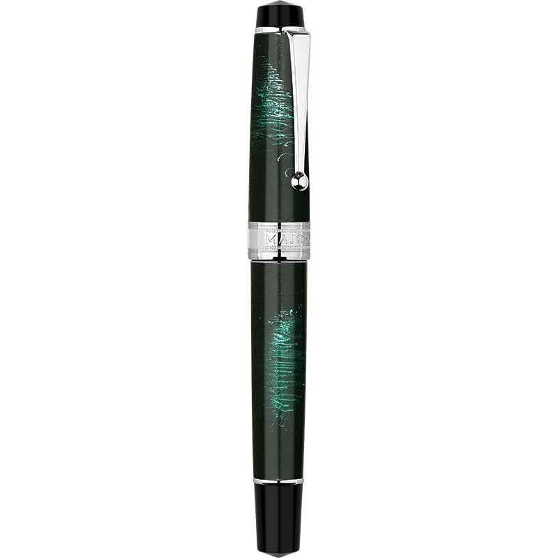 Majohn T5 Piston Fountain Pen,Large Ink Capacity Writing Set with Box Green