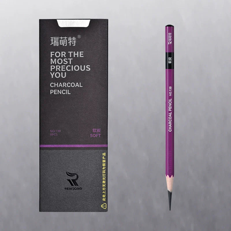 REMSONG Charcoal Pencils for Artists Drawing 8 Pieces Soft