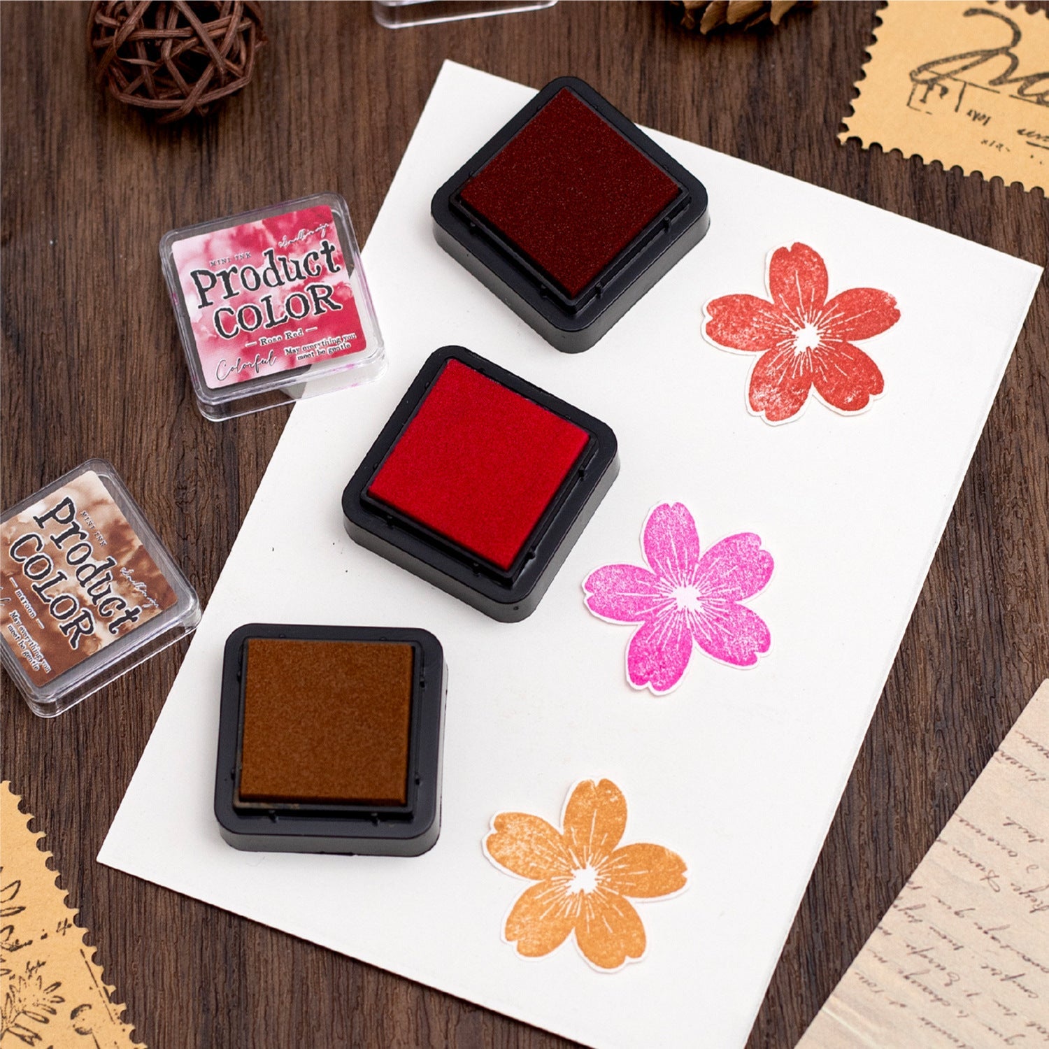 Flowing Colors Series Stamp Pad Set 6 Vibrant Ink Pads for Journaling