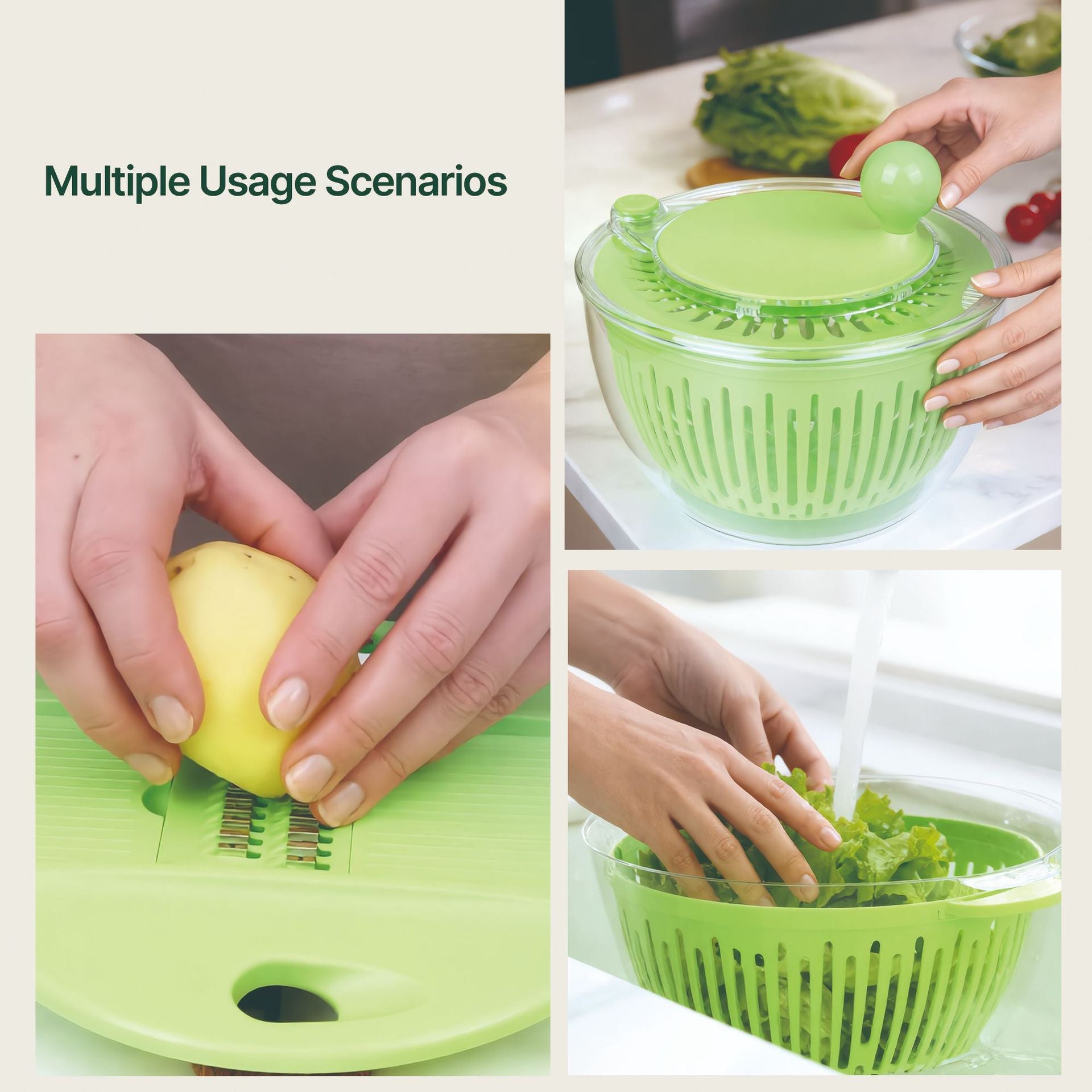 Multifunctional Salad Spinner & Vegetable Slicer