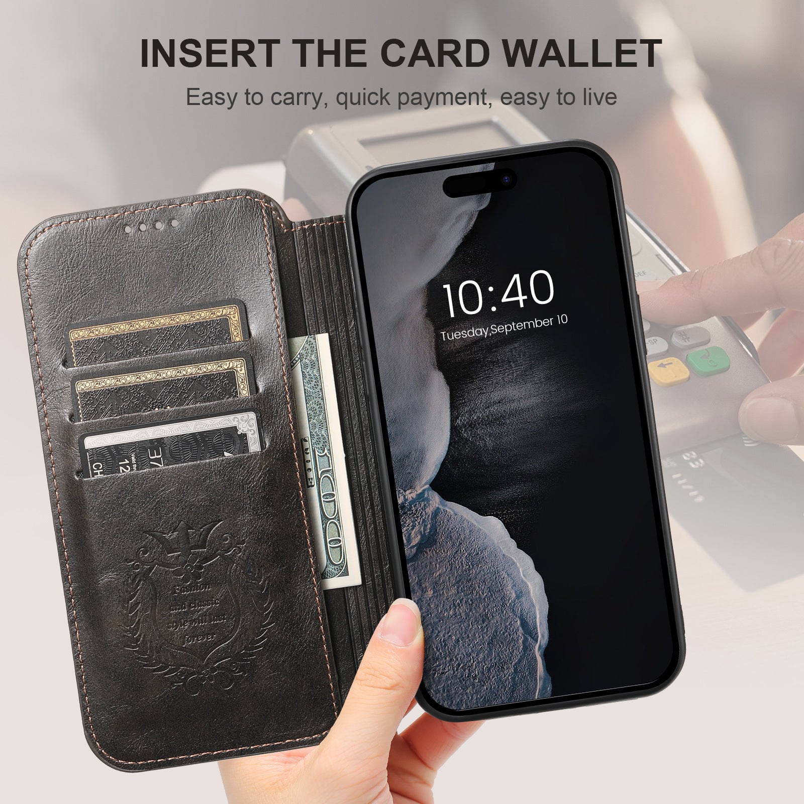 MagSafe Flip Leather Case for iPhone – Folio Wallet Cover with Card Slots