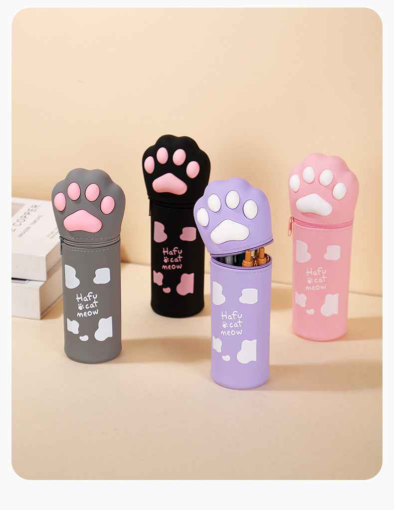 Cute Cat Paw Silicone Pencil Case – Expandable Pen Holder