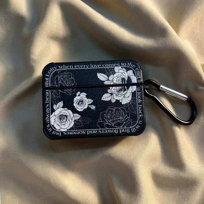 Vintage Black & White Floral AirPods Case B