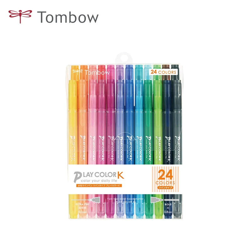 Tombow Play Color K Felt Tip Pen Set 6/12/24/36 Colors 24 Color Set