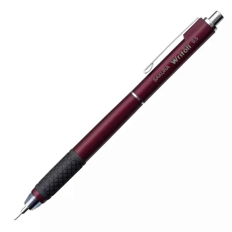 Sakura Writoll Double Knock Mechanical Pencil 0.3mm/0.5mm 0.5MM Dark Red
