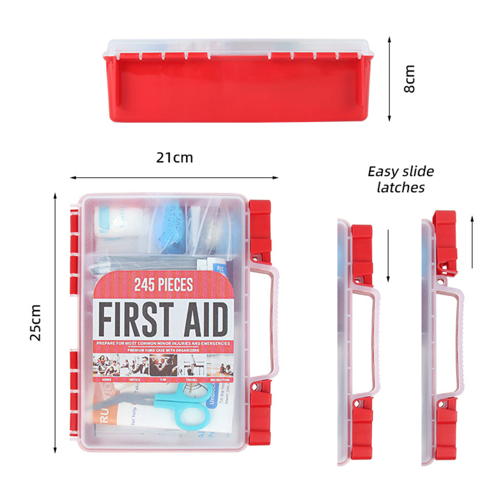 245-Piece First Aid Kit | Portable Home, Car & Wall-Mount Emergency Medical Box