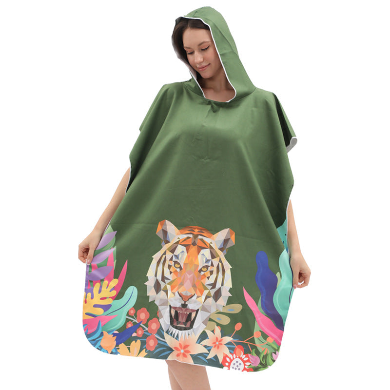 Women's Quick-Dry Wearable Beach Towel Poncho – 80 x 135cm