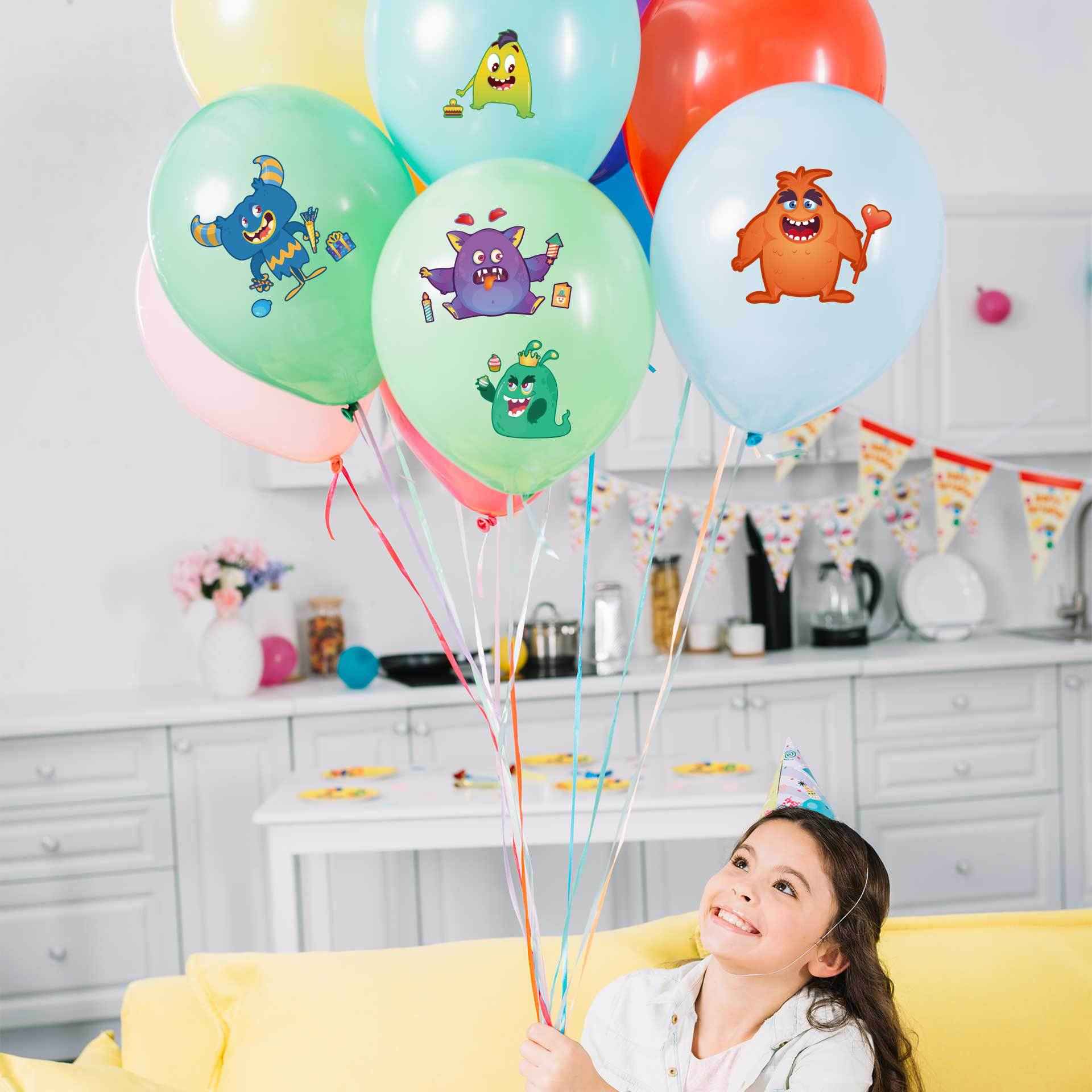 32 Sheets Monster Party Theme Make Your Own Stickers for Kids Birthday