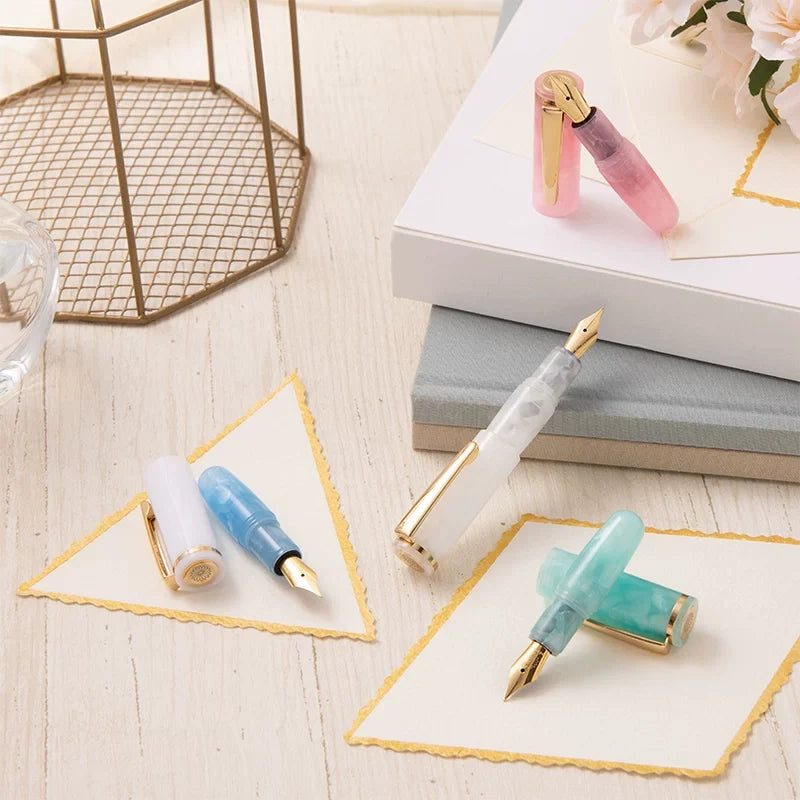 Wancher Super Mini Fountain Pen - 65mm Pocket Eyedropper Pen with Vivid Acrylic Barrel and Pipette