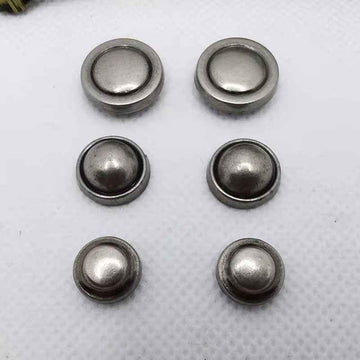 Antique silver mushroom rivets, round flat caps with smooth finish (10/12/14mm set)