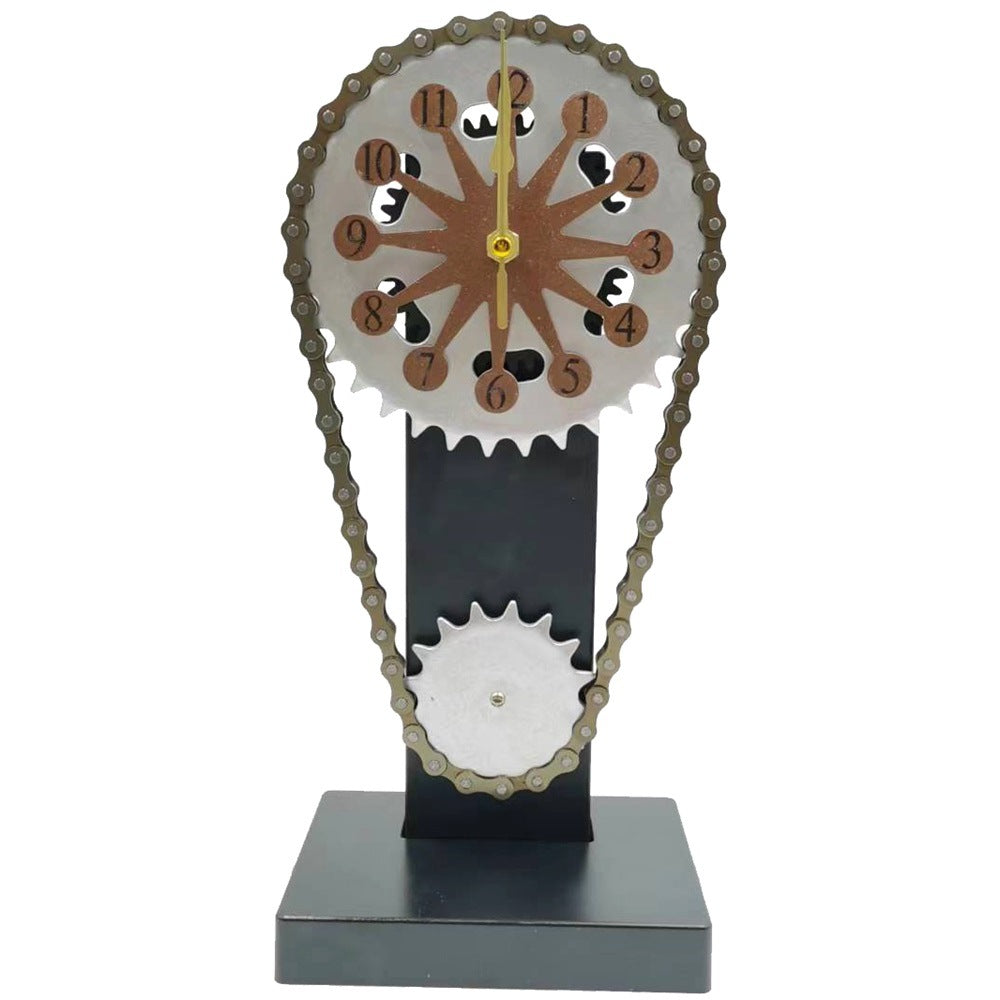 Vintage Rotating Gear Steampunk Clock Brone