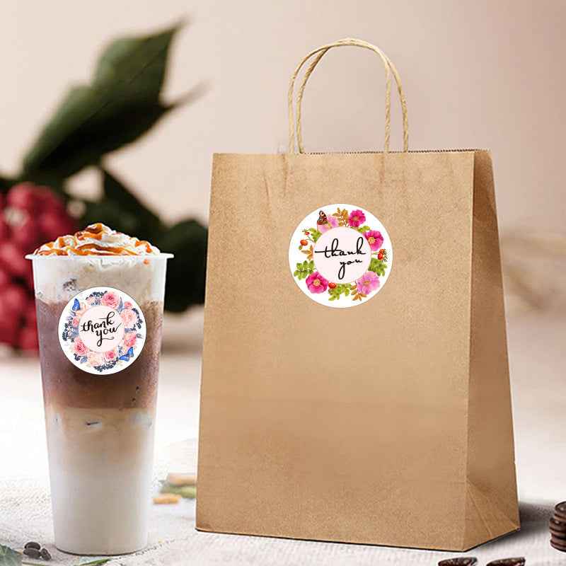 1000pcs Thank You Stickers,Round 1 Inch Floral Labels for Small Business