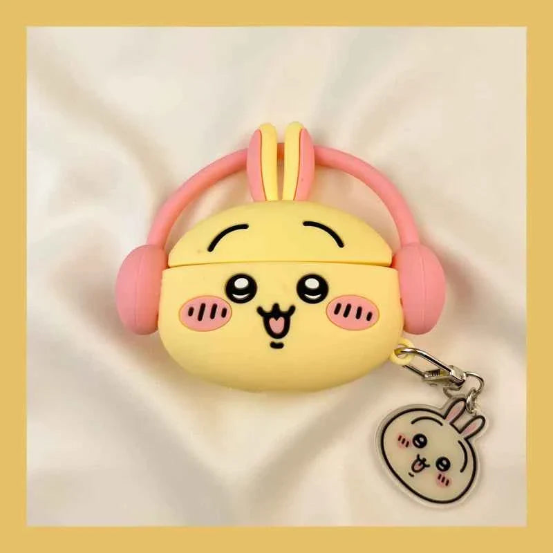 Cartoon Headphone-Wearing Usagi AirPods Case D
