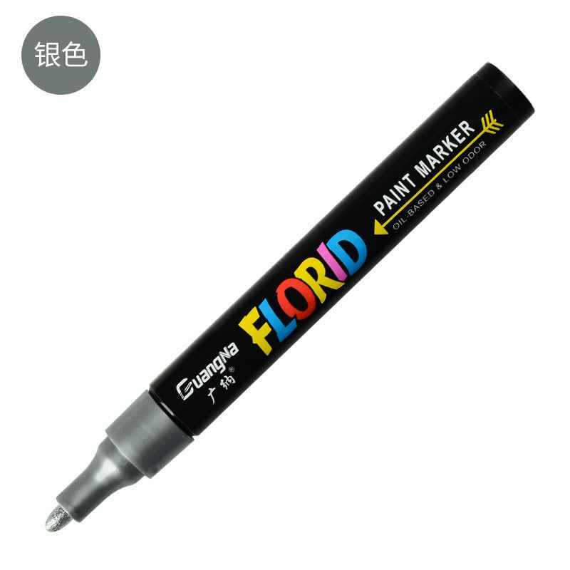 Guangna Florid Permanent Paint Pens Oil Based Markers 2 Pack Silver