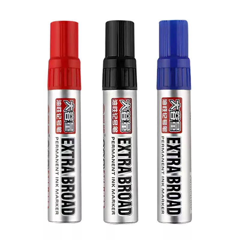 3.8 mm Extra-Large Refillable Permanent Marker Set, 6 Pens
