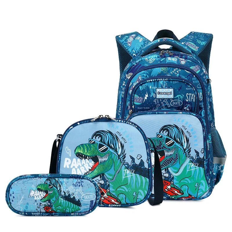 School Backpack Pencil Lunch Bag 3in1 for Boys and Girls Kids 2