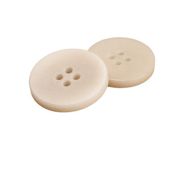 Light beige flat 4-hole buttons, two-piece set