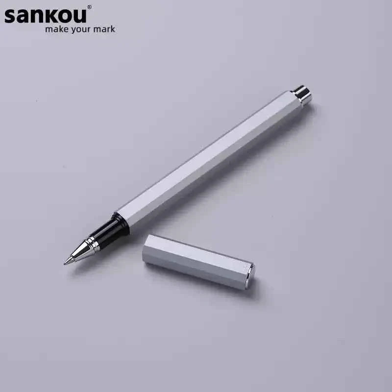 SANKOU JZ11 Four-Sided Metal Gel Pen – 0.5mm Black Ink,Cap Style