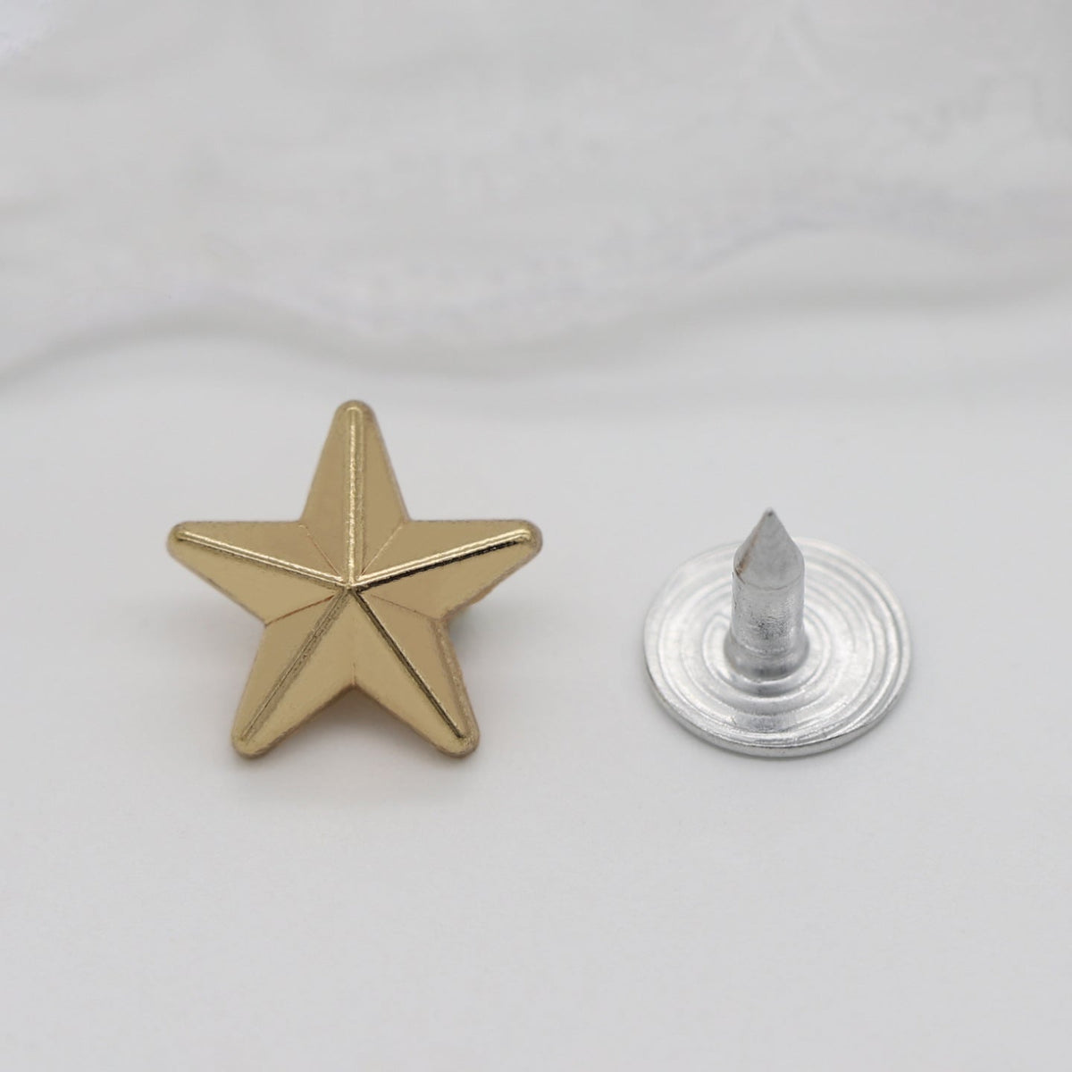 Five-Point Star Metal Stud Buttons for Shoes & Clothing, 100-Pack Gold