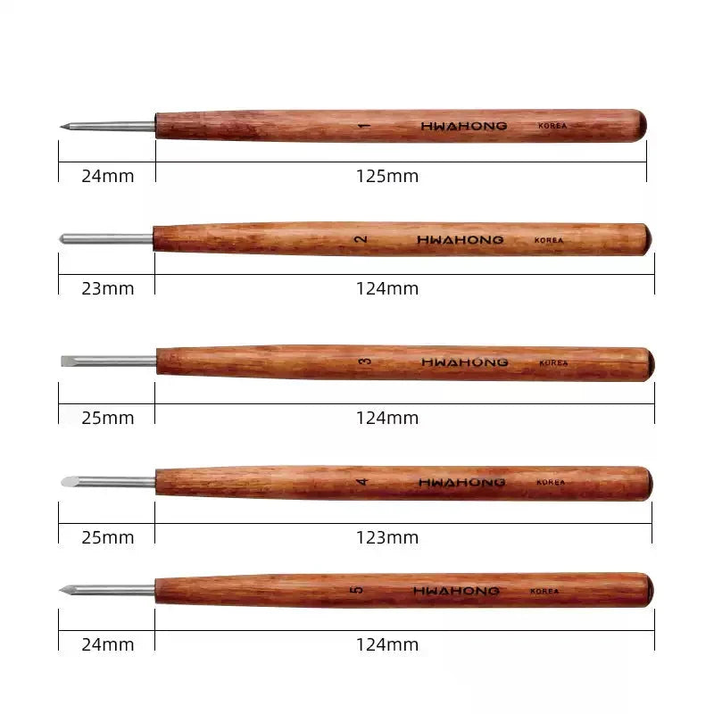 HWAHONG Copperplate Engraving Needle Tool for Soft Metal, 5 Tip Options