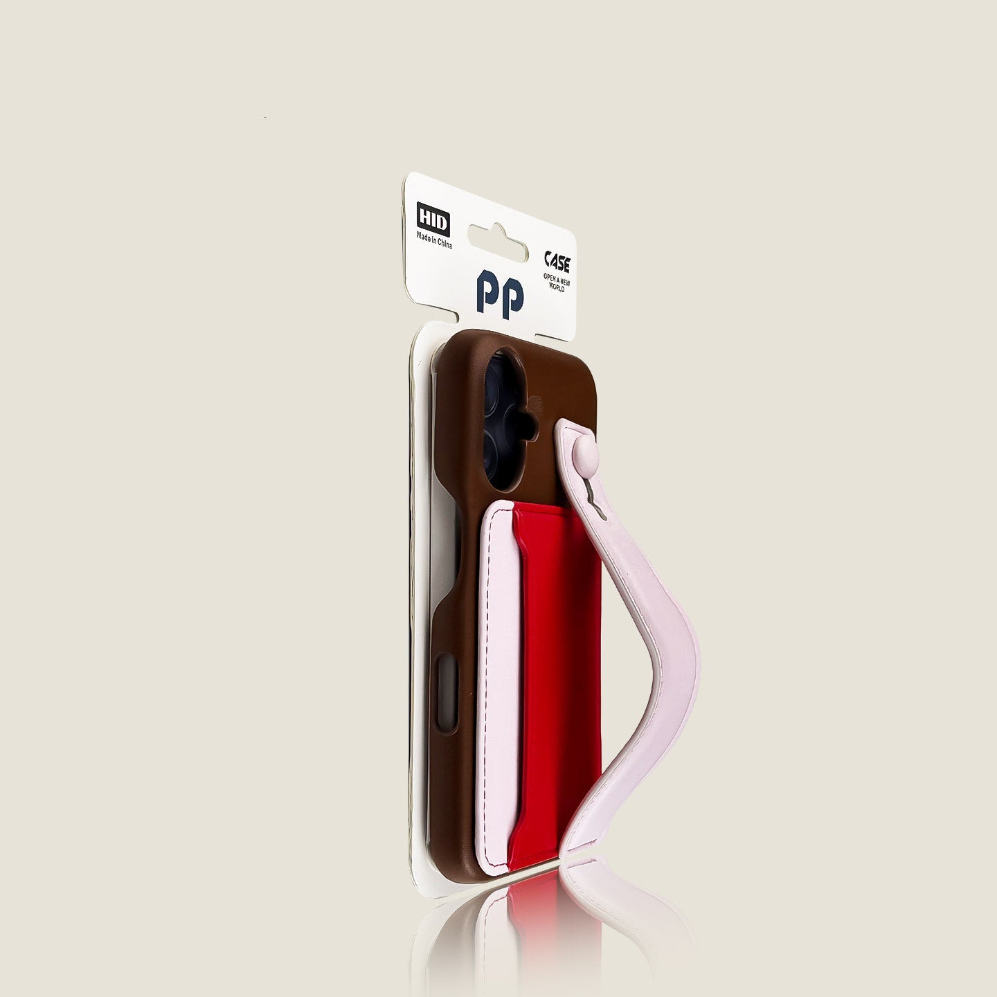 iPhone Case with Color-Block Card Wallet & Wrist Strap