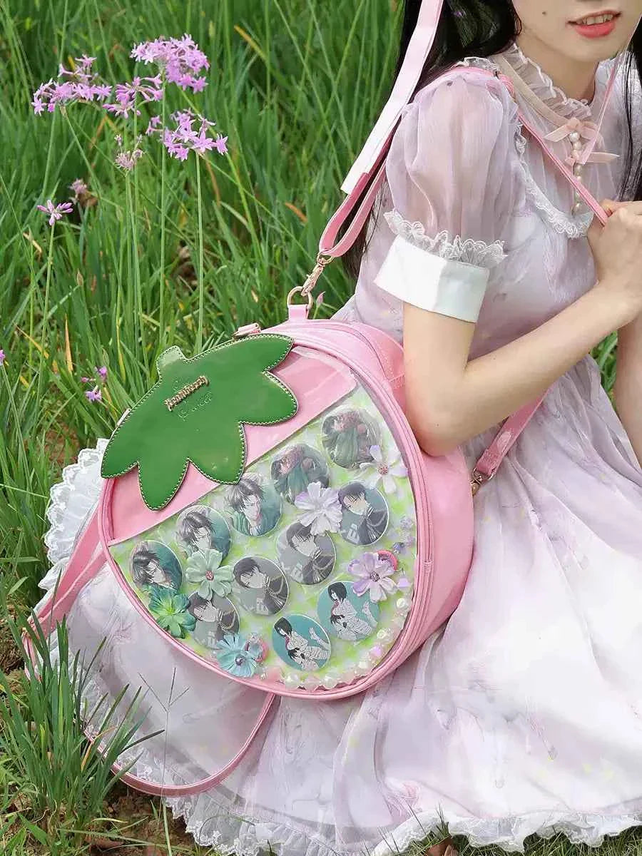 Strawberry Ita Bag A4 Size with Adjustable Shoulder Straps Mint Green