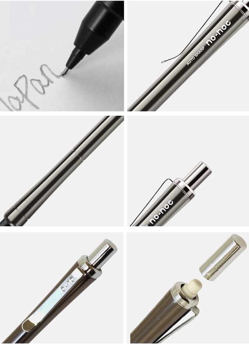 OHTO NO-NOC 0.5mm Auto Lead-Advance Mechanical Pencil - Japanese Non-Knock Drafting Pencil