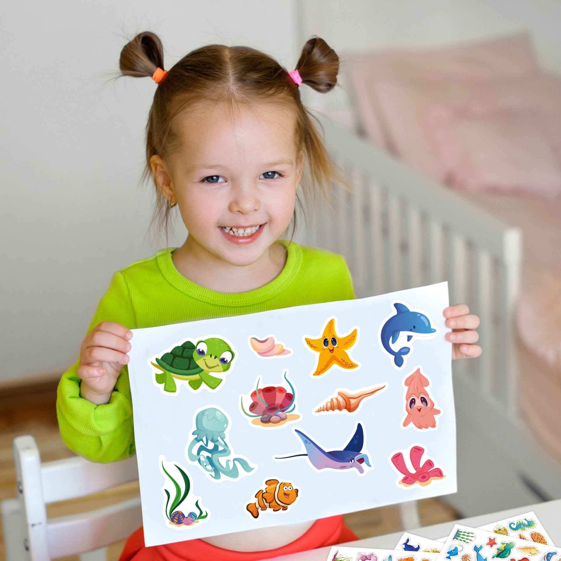 32 Sheets Ocean Sealife Animal Stickers for Kids